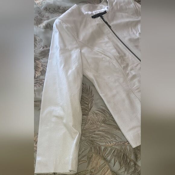 Terry Lewis Classic Luxuries cream leather jacket / blazer - Picture 9 of 16